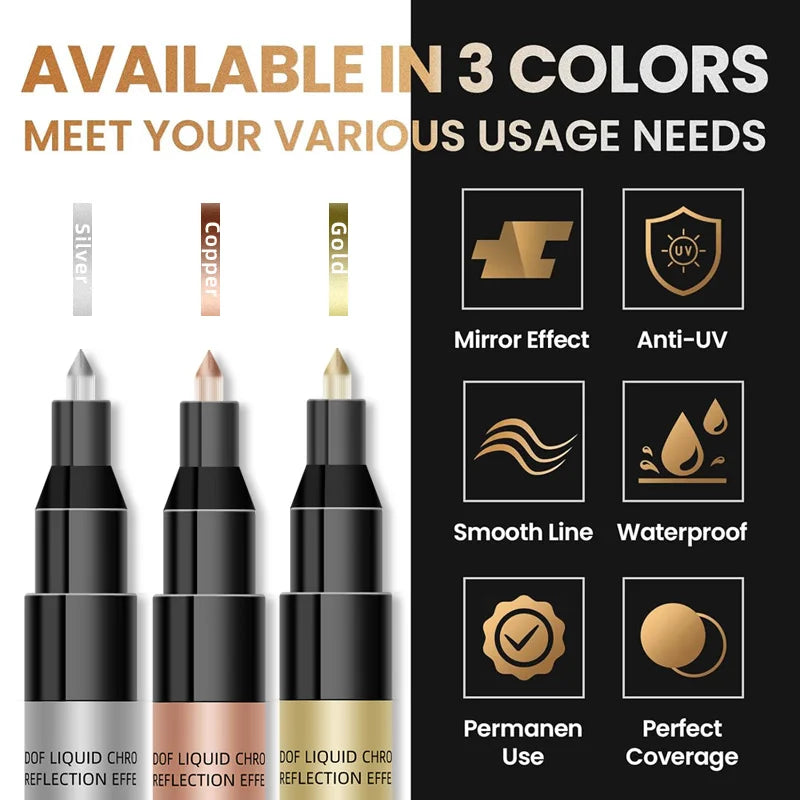1Pcs Chrome Mirror Marker Pen