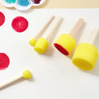 10 Pcs Set Wooden Handle Sponge Brush