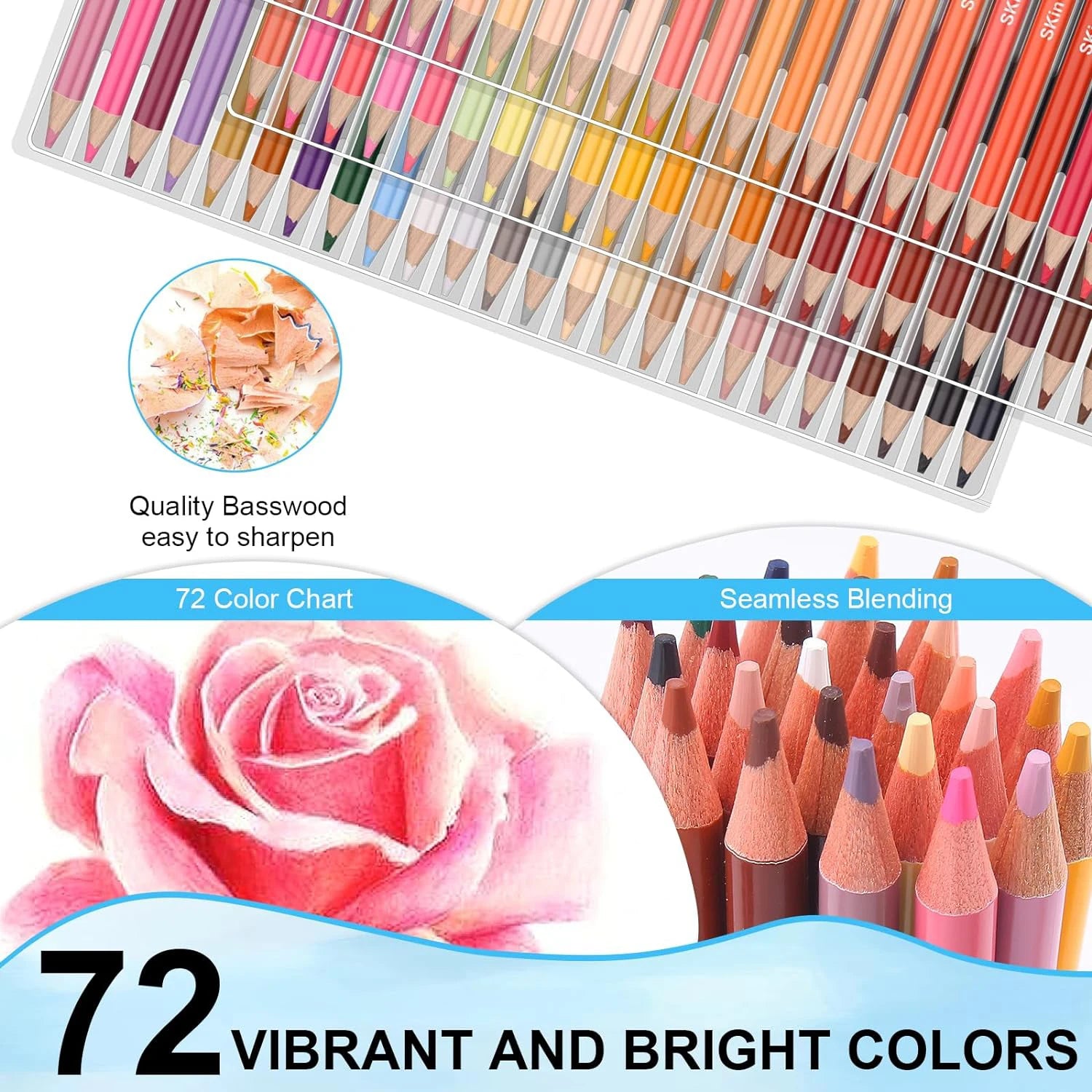 72 Skin Tones Colored Pencils Set