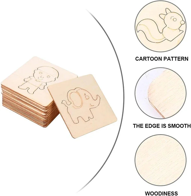 10-20pcs Wooden Drawing Stencils
