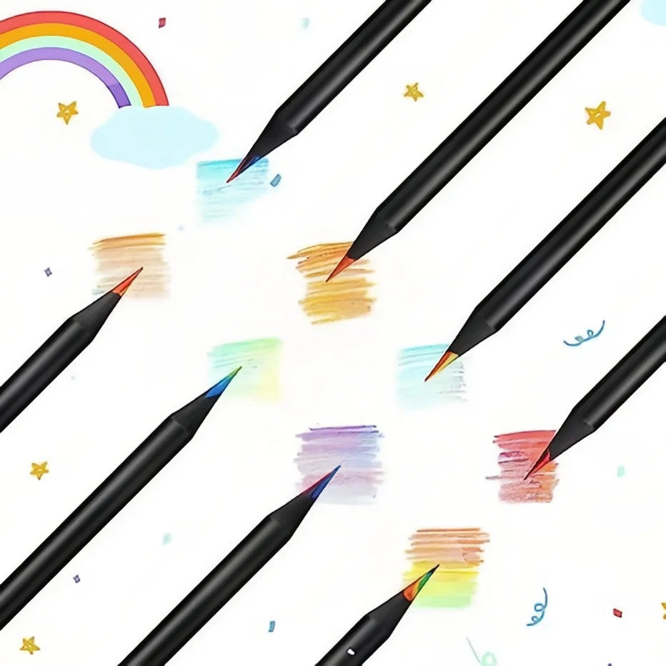 12PCS Colorful Rainbow Pencil