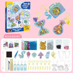 Kids DIY Crystal Glue Key Chain Art