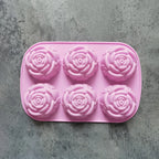 6 Holes Rose Flower Handmade Silicone Mold