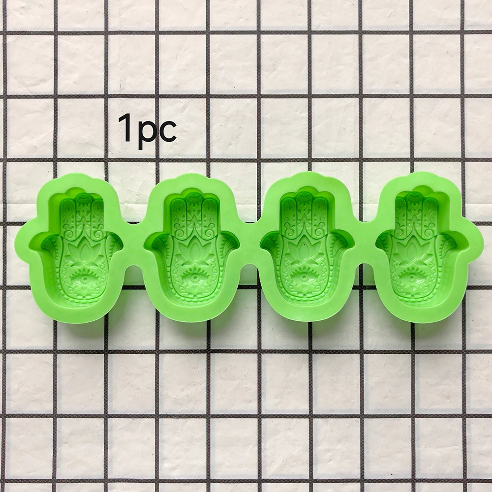 1pc 4-chamber palm silicone mold