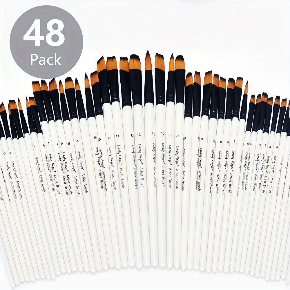 12/48pcs Professional Artist Paint Brush Set