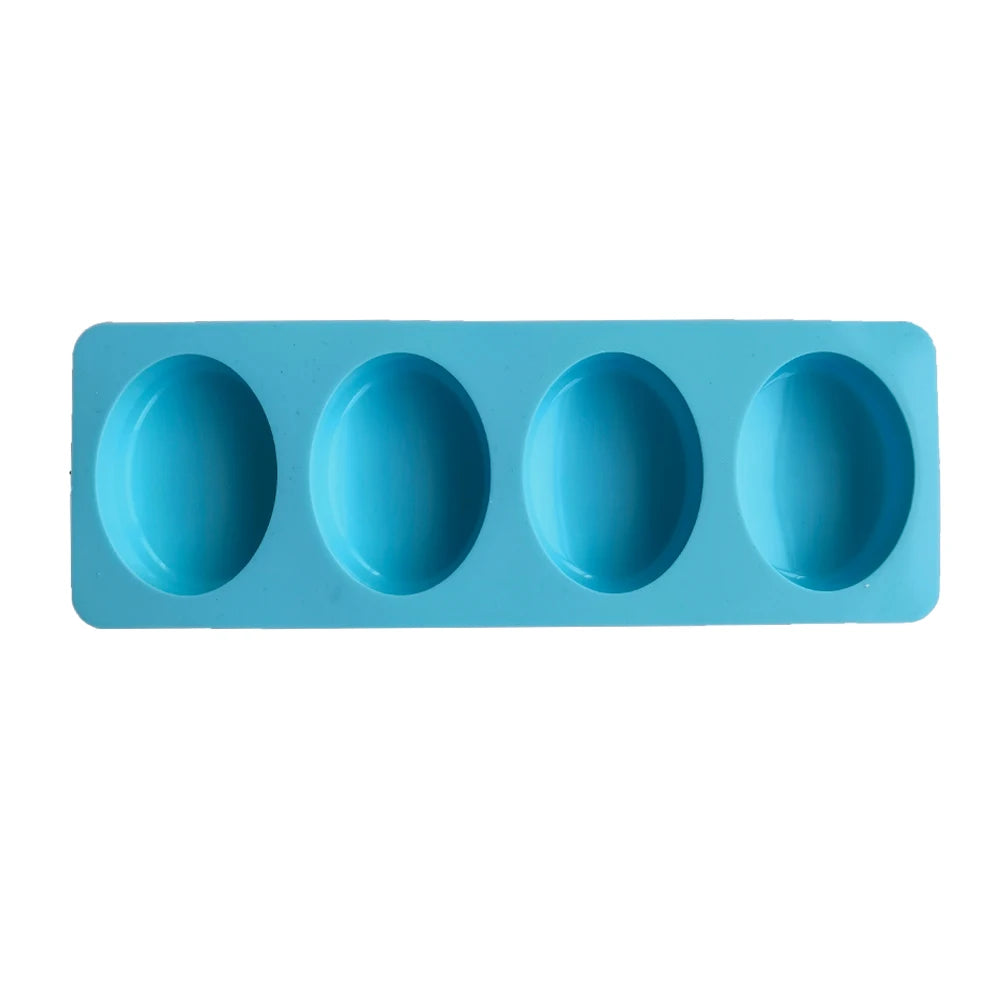 Silicone Soap Mold 4 Holes Oval Round Square DIY Soap Making Mould Homemade Mould Decoration Wax Candle Cake Tools