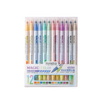12pcs Double-ended Magic Color Changing Highlighter Pen Set