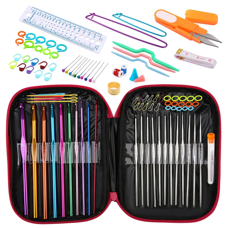 Knitting Crochet Hook Set with Bag