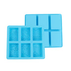6-Cavity Silicone Soap Molds with Mixed Lace Patterns Perfect for DIY Rectangle Soap Making and Home Decor Crafts