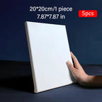 5pcs White Blank Square Artist Canvas