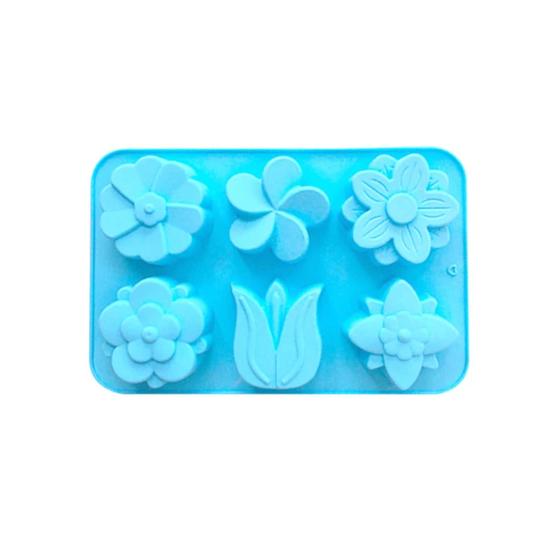 6 Holes Rose Flower Handmade Silicone Mold