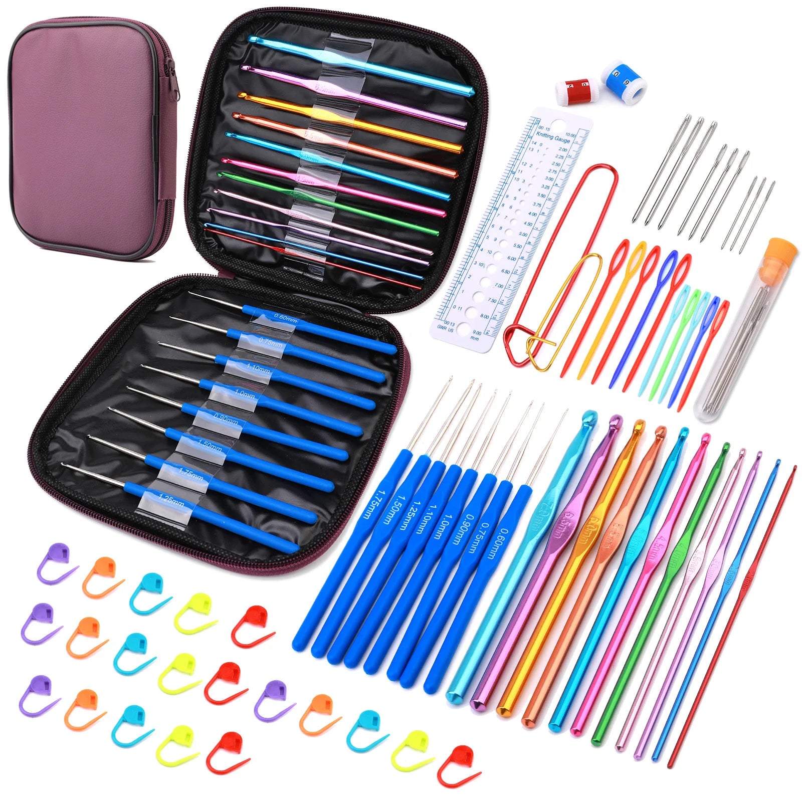 Crochet Knitting Set with Yarn and Hooks