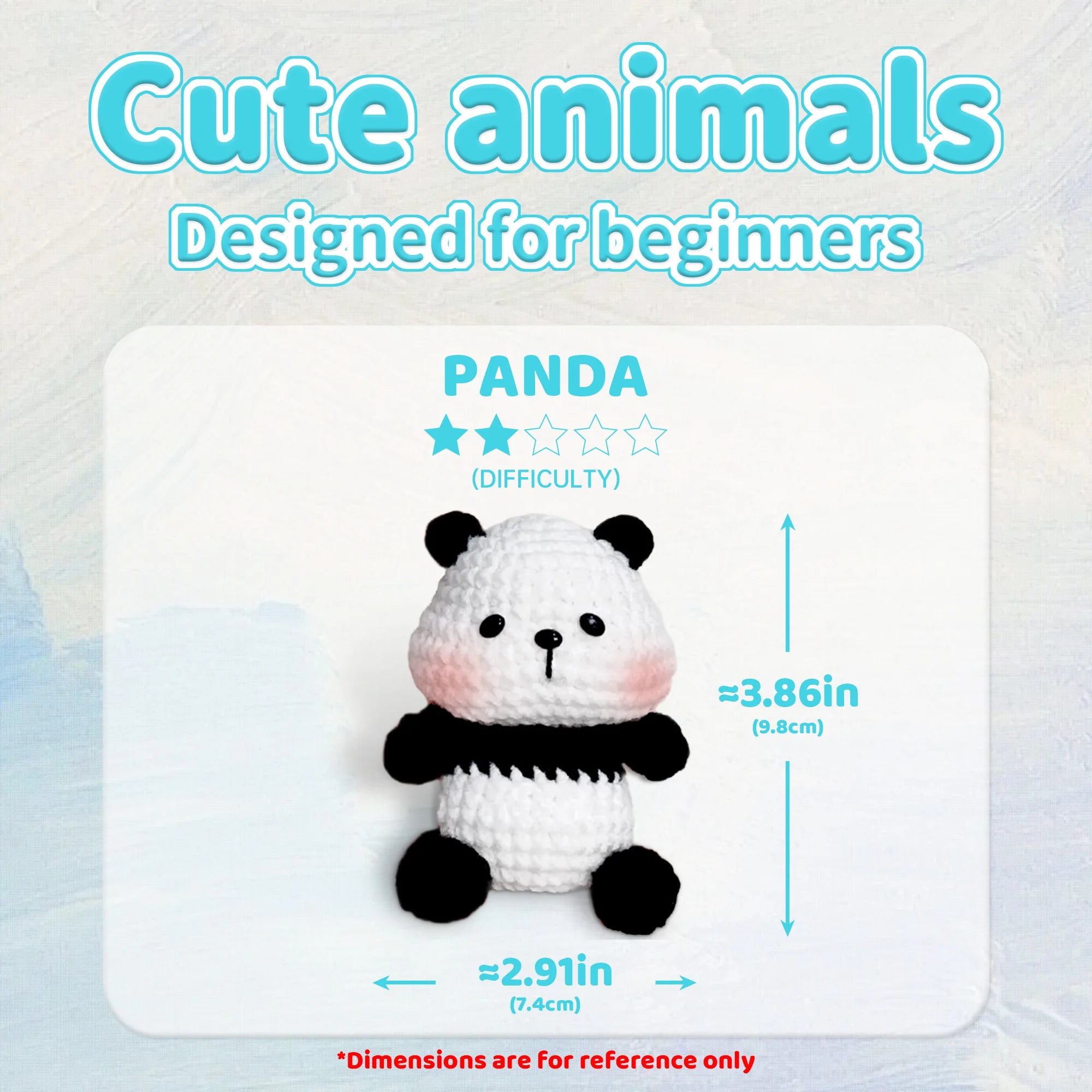 1pc Panda Handmade Crochet Kit