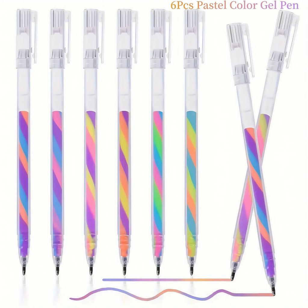 6/18Pcs Rainbow Gel Pens Color Changing