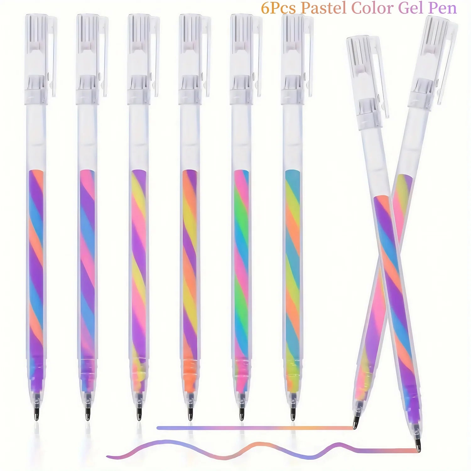 6/18Pcs Rainbow Gel Pens Color Changing