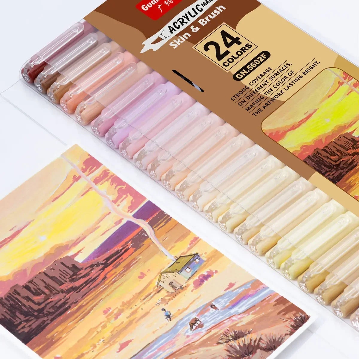 12-24 Skin Color Acrylic Markers Soft Tip