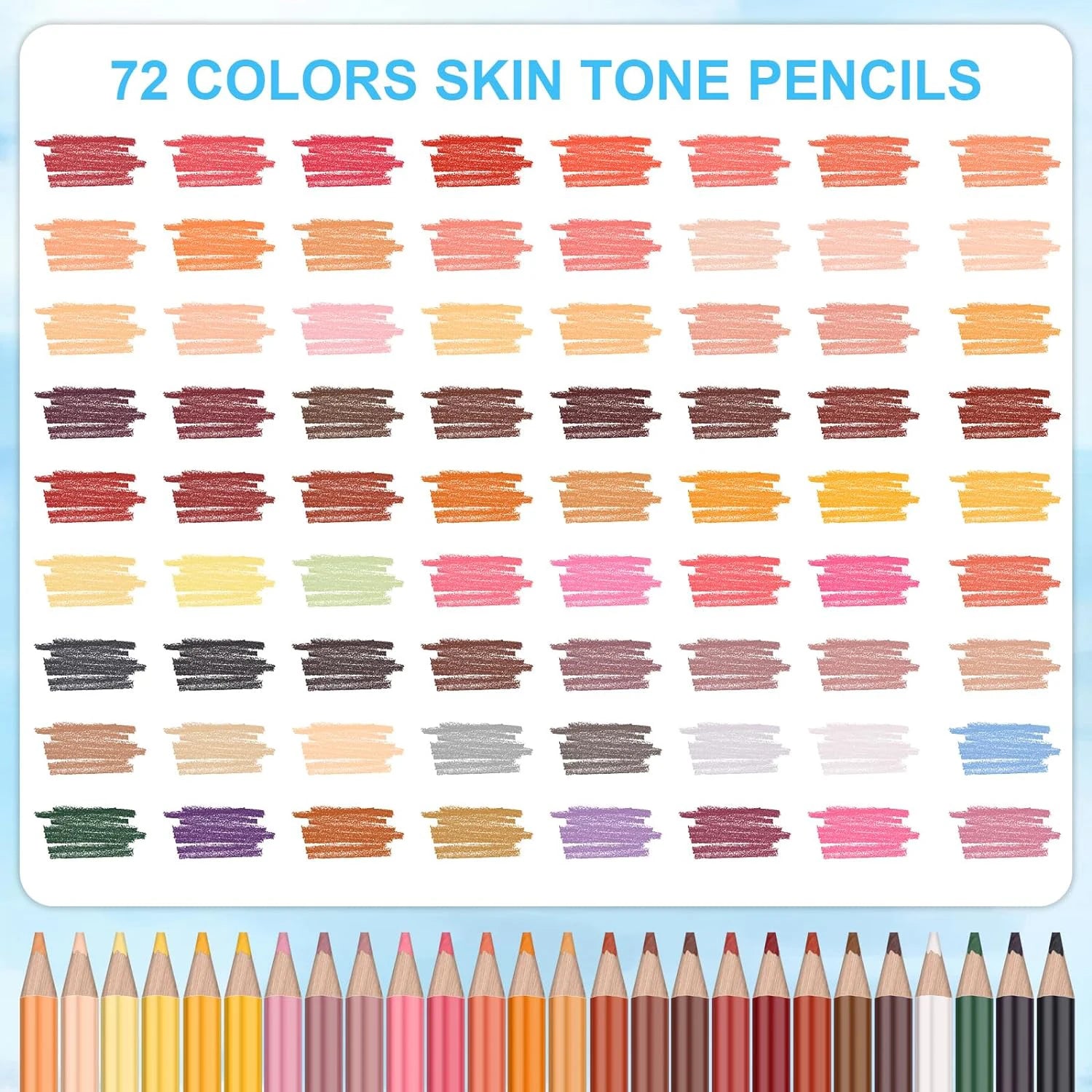 72 Skin Tones Colored Pencils Set