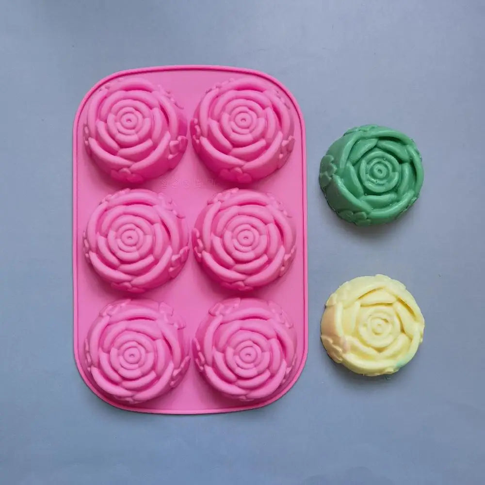 6 Holes Rose Flower Handmade Silicone Mold