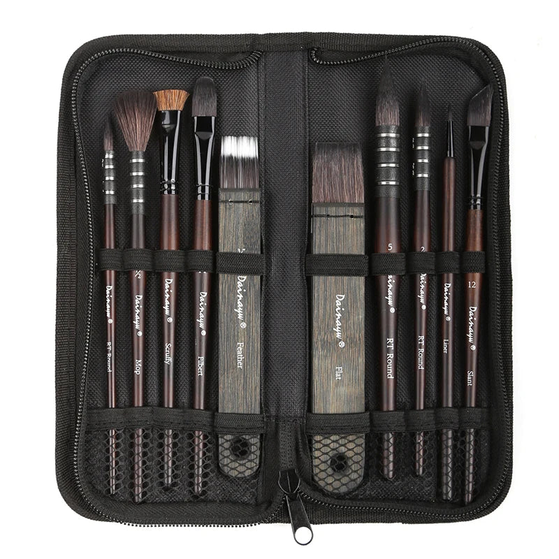 10Pcs Watercolor Brush Set