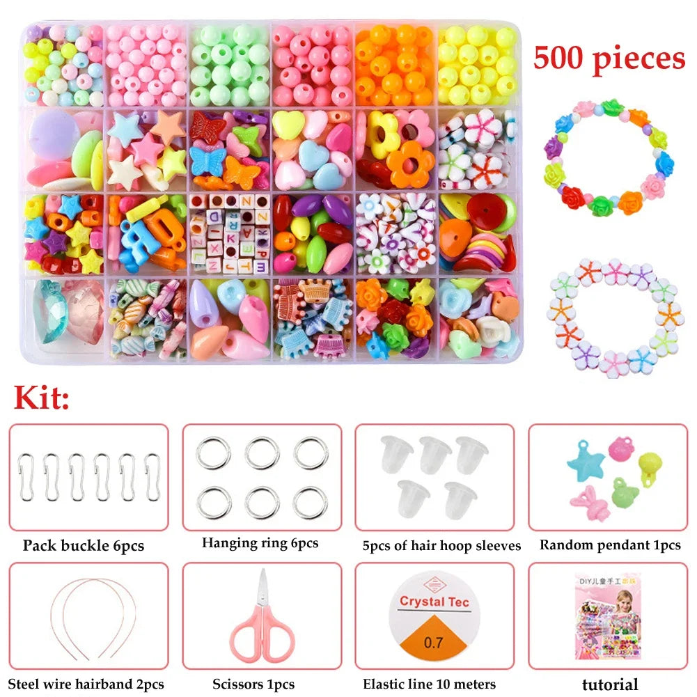 500pcs DIY Handmade Beaded Jewelry Making Kit
