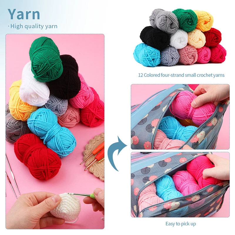 Knitting Crochet Hook Set with Bag