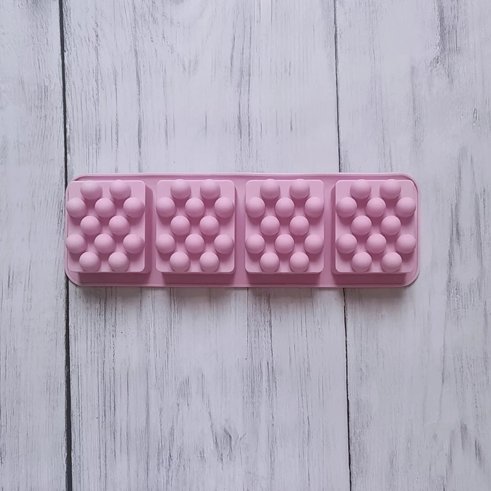 4 Holes Massage Square Silicone Soap Mold