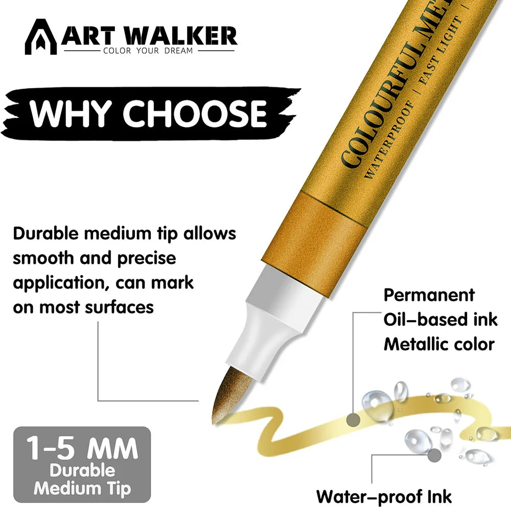 12 Colors Metallic Markers Pens
