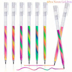 6/18Pcs Rainbow Gel Pens Color Changing