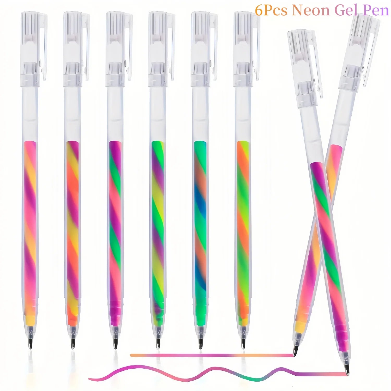 6/18Pcs Rainbow Gel Pens Color Changing