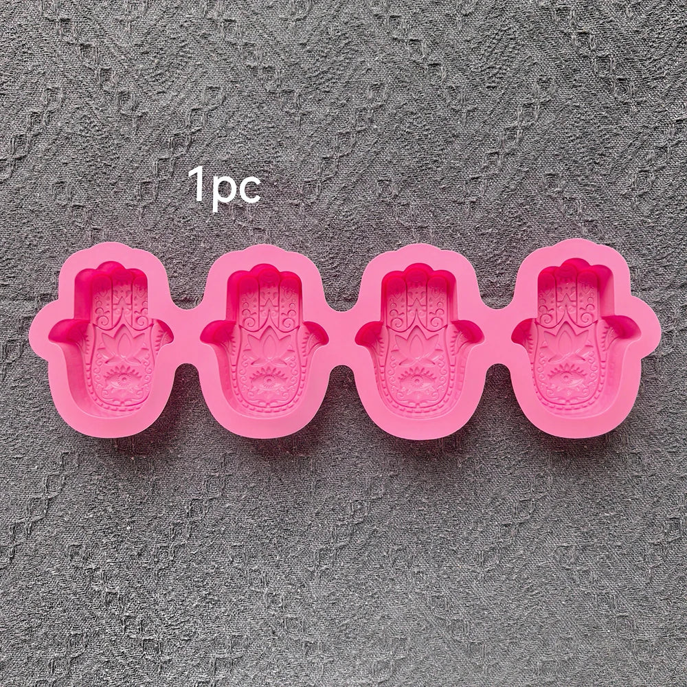 1pc 4-chamber palm silicone mold