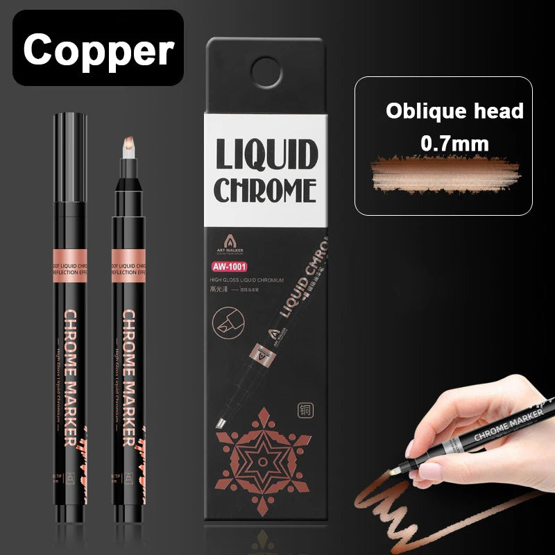 1Pcs Chrome Mirror Marker Pen