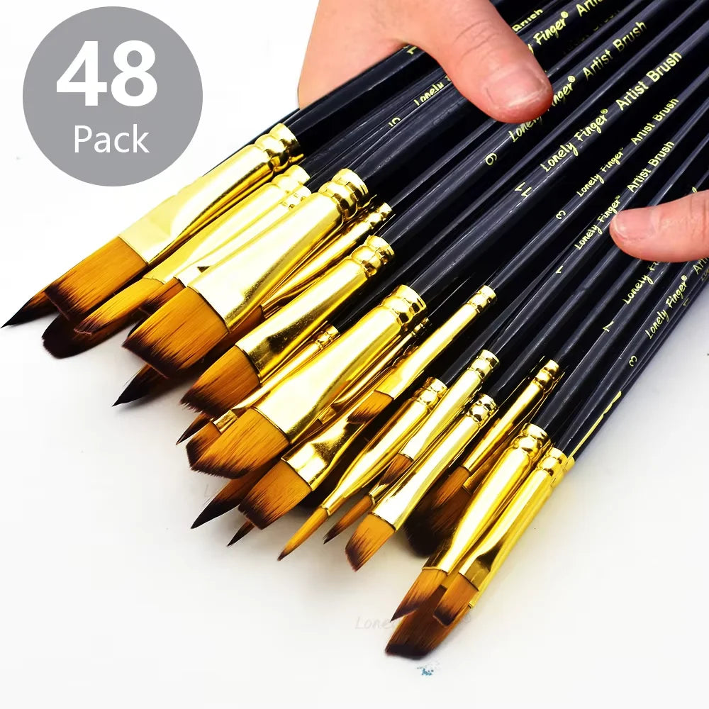 12/48pcs Professional Artist Paint Brush Set