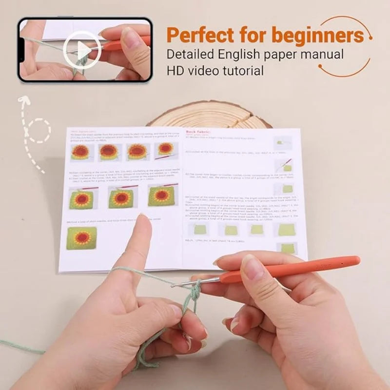 Crochet Bohemian Style Sunflower Woven Bag Kit