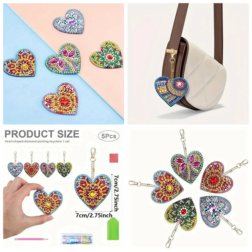6pcs/Set Diamond Art Keychain Kit