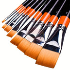 4/8pcs Flat Art Nylon Paint Brushes
