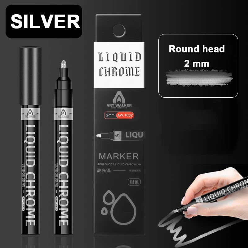 1Pcs Chrome Mirror Marker Pen