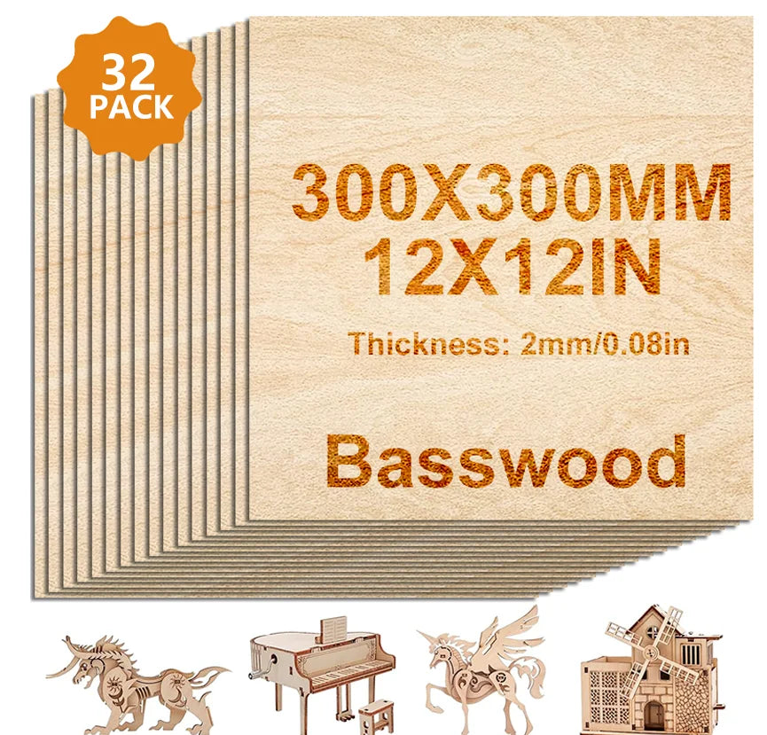 4/8/16/32pieces of unfinished basswood plywood