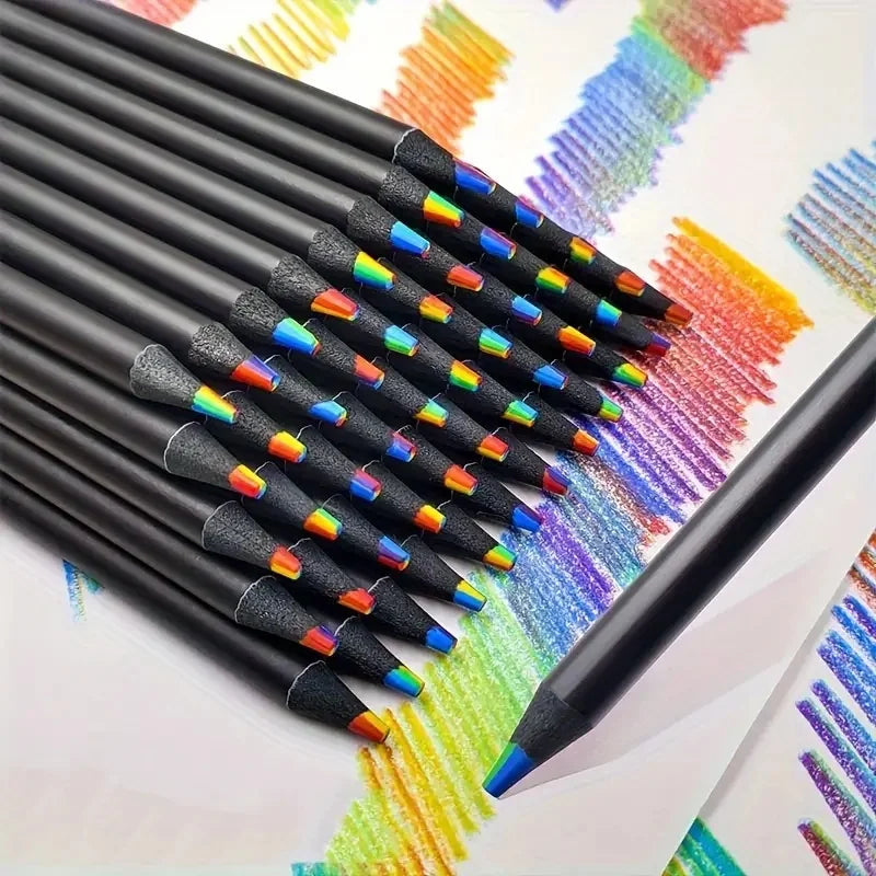 12PCS Colorful Rainbow Pencil