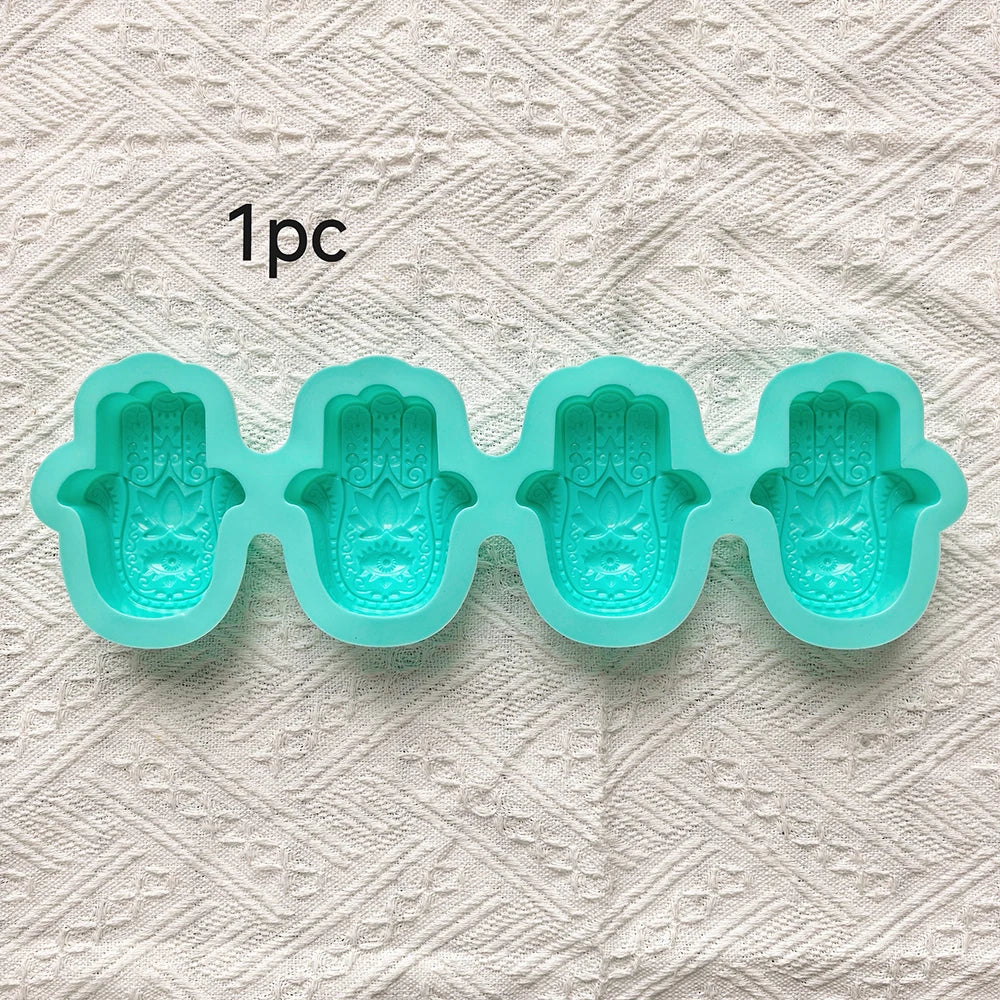 1pc 4-chamber palm silicone mold