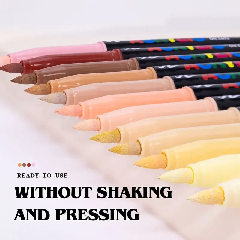 12-24 Skin Color Acrylic Markers Soft Tip