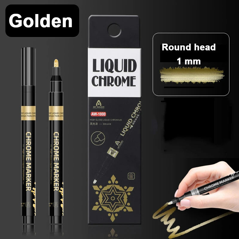 1Pcs Chrome Mirror Marker Pen
