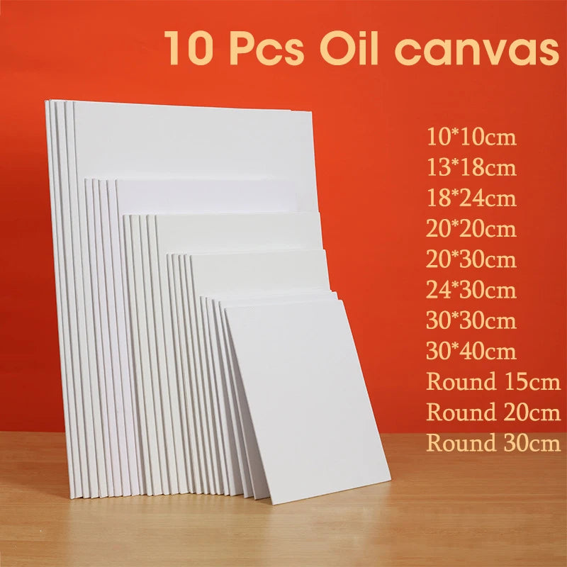10 Pcs Blank Canvas Board