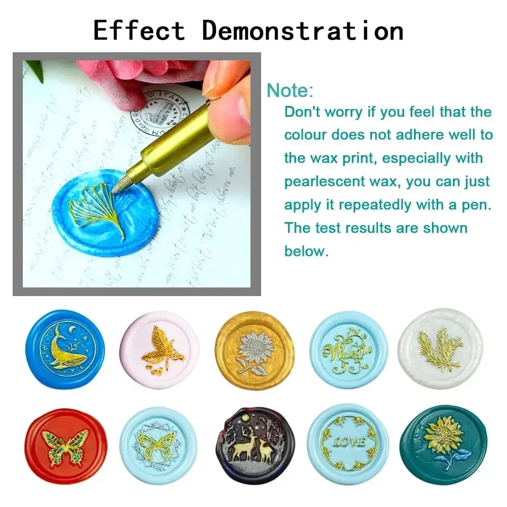 6Pcs Brush Metallic Paint Marker Pens