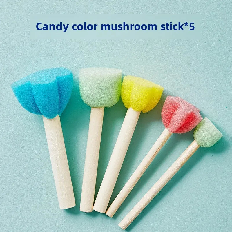 10 Pcs Set Wooden Handle Sponge Brush