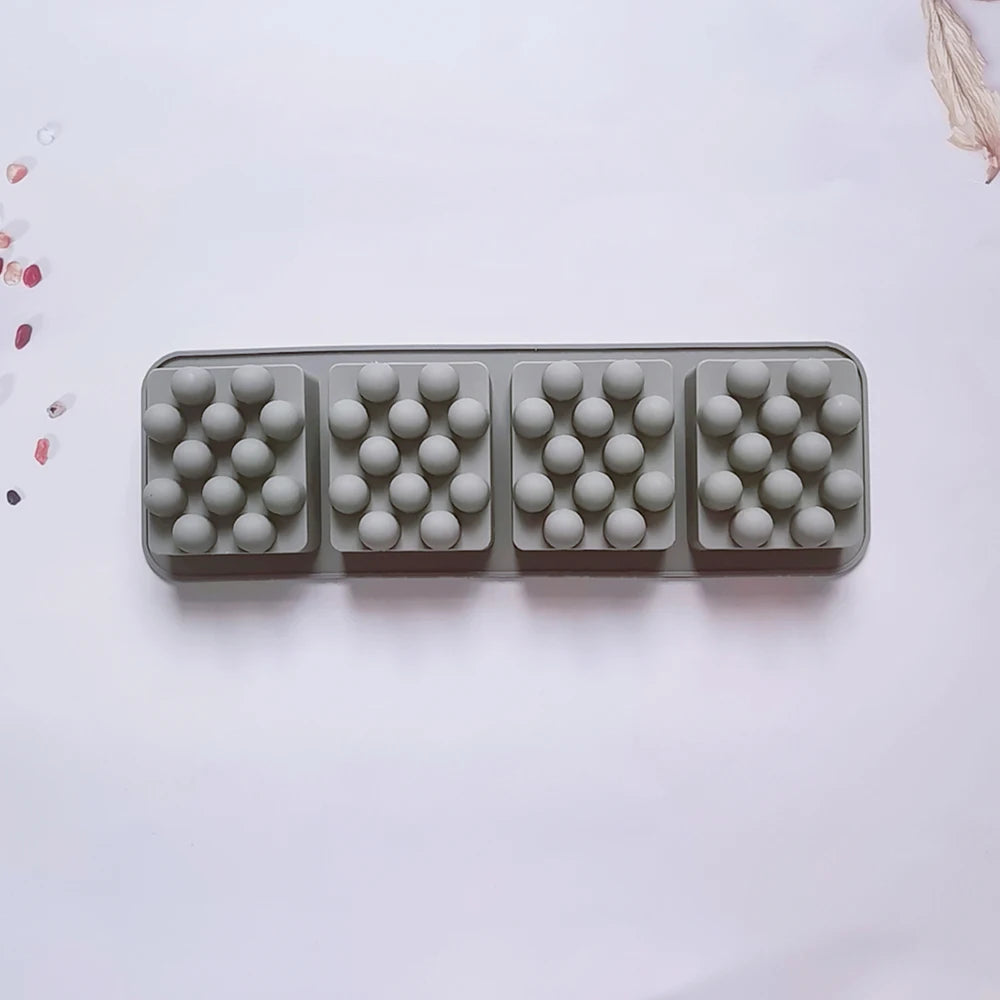 4 Holes Massage Square Silicone Soap Mold
