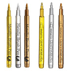 6Pcs Brush Metallic Paint Marker Pens