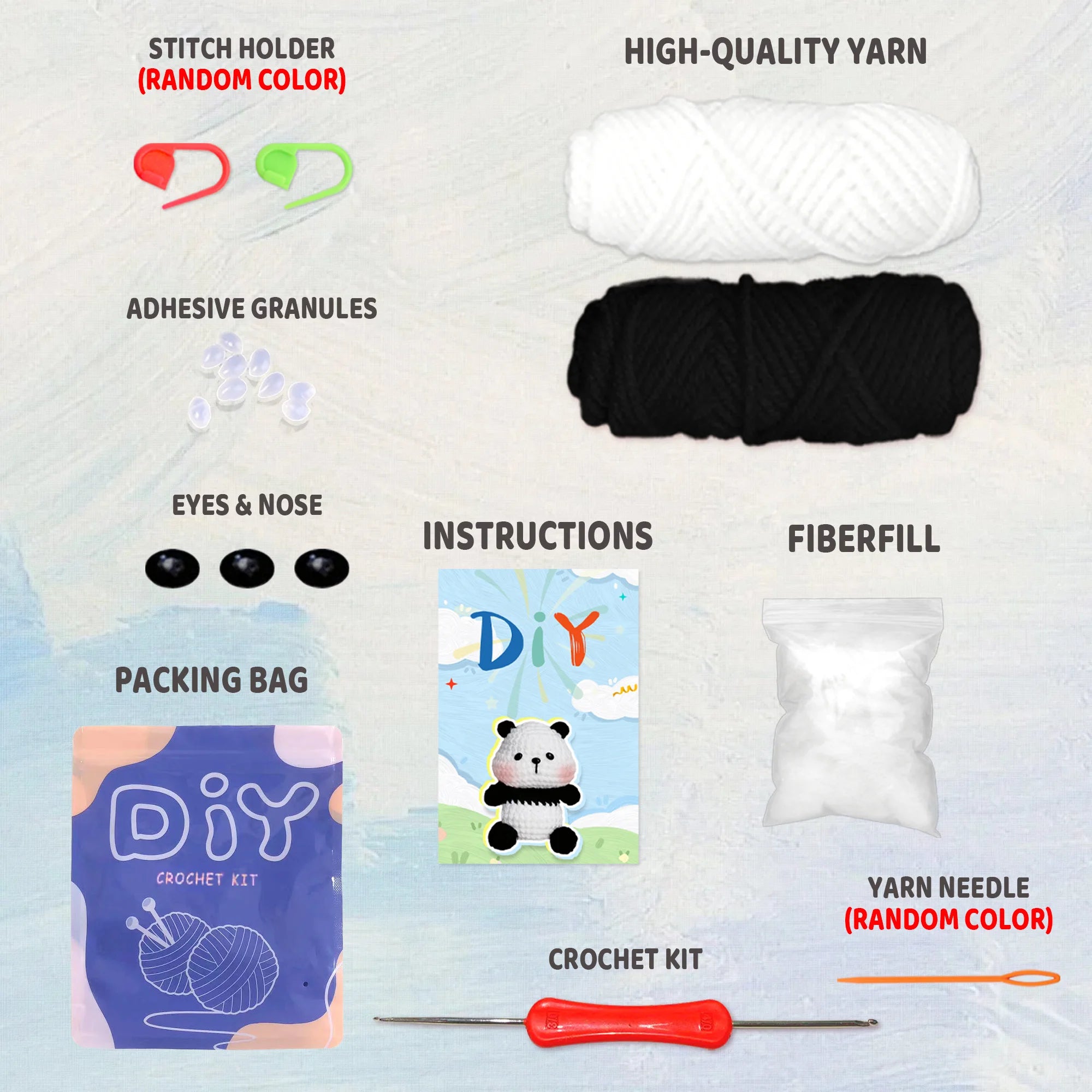 1pc Panda Handmade Crochet Kit