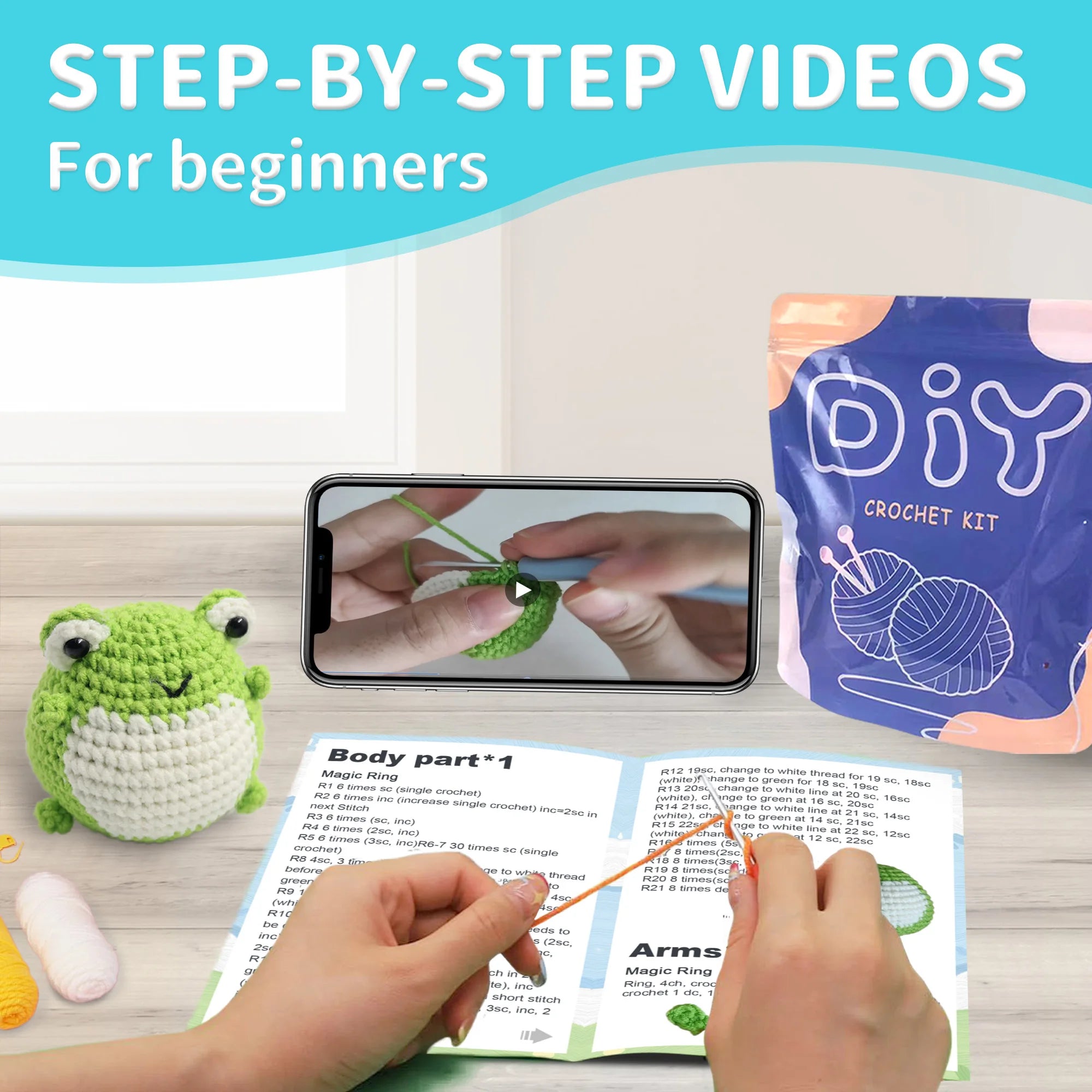 Frog Crochet Project Kit