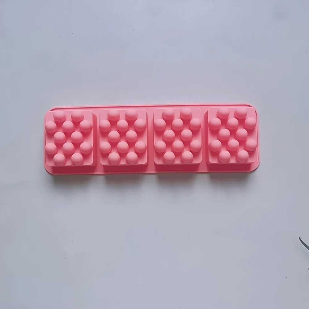 4 Holes Massage Square Silicone Soap Mold