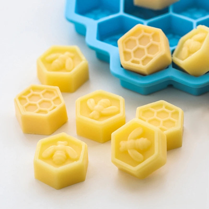 3D 16 Cells Bee Honeycomb Shaped Silicone Soap Mold